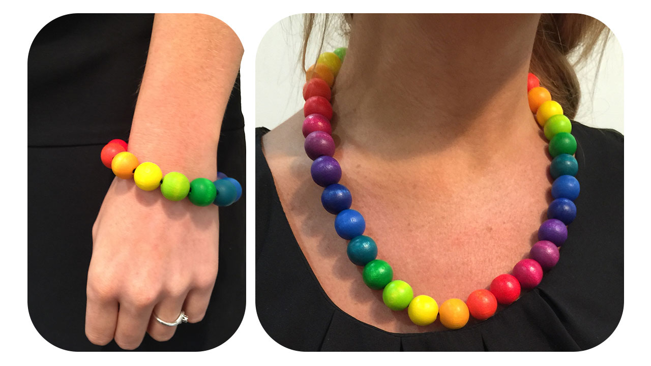 Playable ART Wooden Bead Necklace & Bracelet